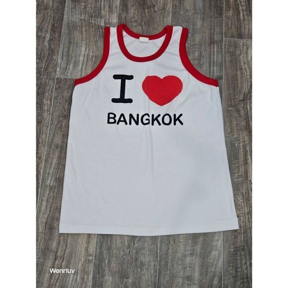 I love Bangkok Tank  Rare red border - Picture 1 of 3